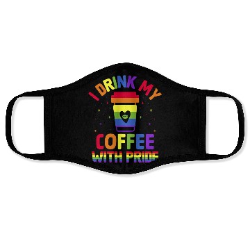 Discover Gay Pride Parade Caffeine LGBTQ Coffee Drinker Face Masks