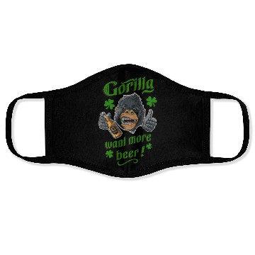 Discover Saint Patrick's Day - Gorilla Want More Beer Face Masks