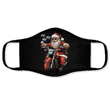 Discover Motorcyclist Santa Claus Motorcycle Christmas Face Masks