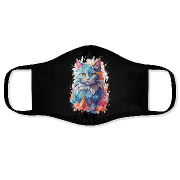 Discover Cute Crystal Fantasy Cat Design Face Masks