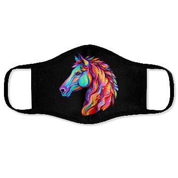 Discover Psychedelic Horse Head Gallop Equine Equestrian Face Masks