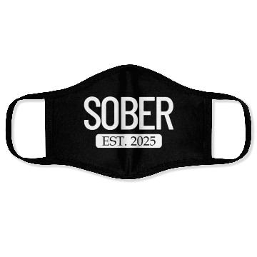 Discover Sober Est. 2025 Staying Sober Alcohol Addiction Face Masks
