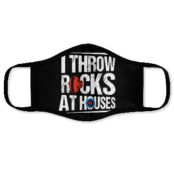 Discover I Throw Rocks At Houses Ice Sport Curling Curler Face Masks