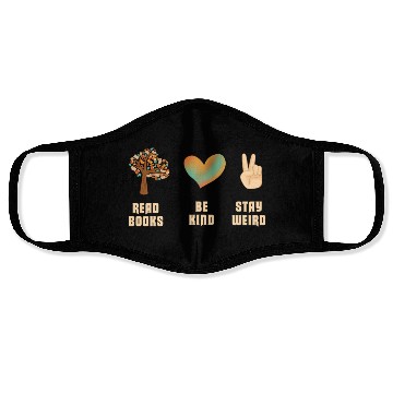 Discover Read Books Be Kind Stay Weird Reading Face Masks