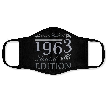 Discover Established 1963 60th Birthday Face Masks