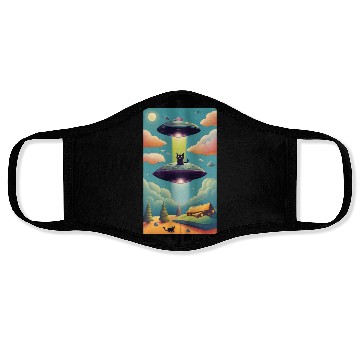 Discover Cats and UFOS Face Masks