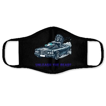 Discover Lion Driving Cool Car Face Masks