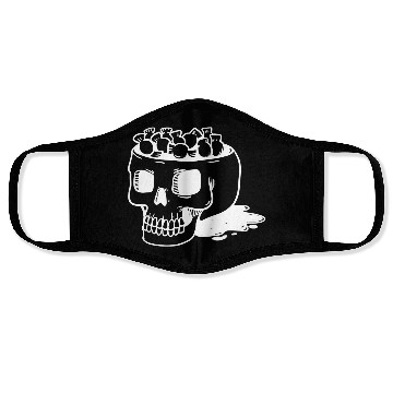 Discover human skull cut out head with candy Halloween Face Masks