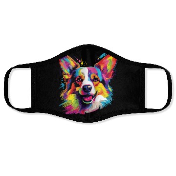 Discover Watercolor Colorful Corgi Face Masks