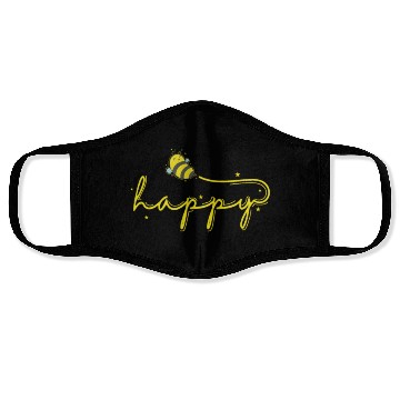 Discover Happy Bee Animals Nature Beekeeper Face Masks