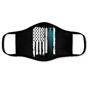 Discover drone us flag Face Masks