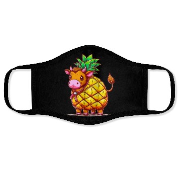 Discover Cow in pineapple costume - Fruity joy Face Masks