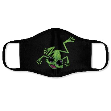 Discover Happy Green Tree Frog Face Masks