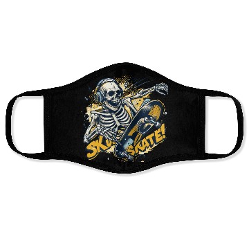Discover Bone skate cool Halloween design Face Masks