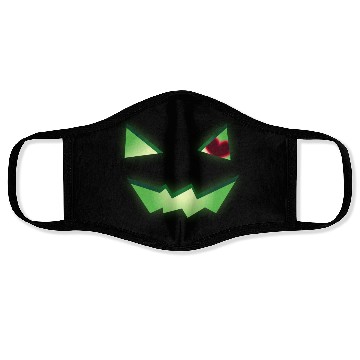 Discover Glowing Green See-Through Jack-O-Lantern w/ Heart Face Masks