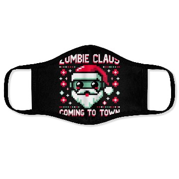 Discover Zombie Claus - Undead Santa with an 8bit Twist Face Masks