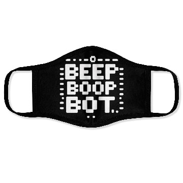 Discover Beep Boop Bot - Retro 8-bit Robot Typography Face Masks