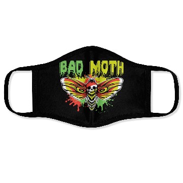 Discover Bad moth | fancy skull colored moth art Face Masks
