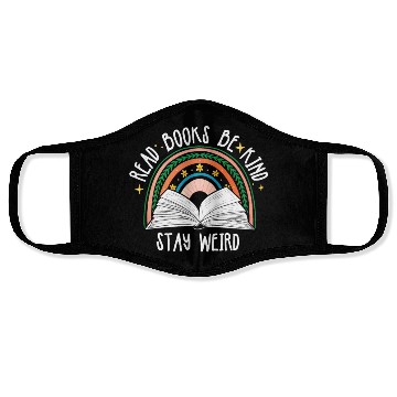 Discover Read Books Be Kind Stay Weird Reading Face Masks