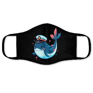 Discover Whale Sailor Cap Boat Captain Cap Boating Whale Face Masks