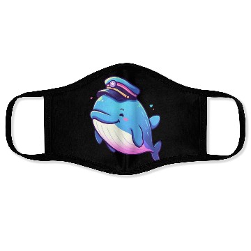 Discover Whale Sailor Cap Boat Captain Cap Boating Whale Face Masks