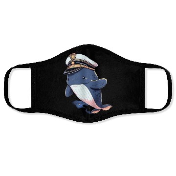 Discover Whale Sailor Cap Boat Captain Cap Boating Whale Face Masks