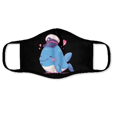 Discover Whale Sailor Cap Boat Captain Cap Boating Whale Face Masks