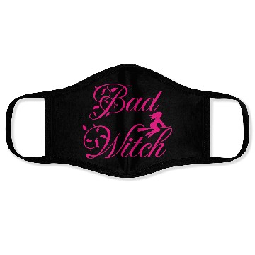 Discover bad witch; Halloween; cute; pink; witches Face Masks