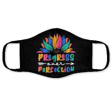 Discover Progress Over Perfection Back To School Teacher Face Masks