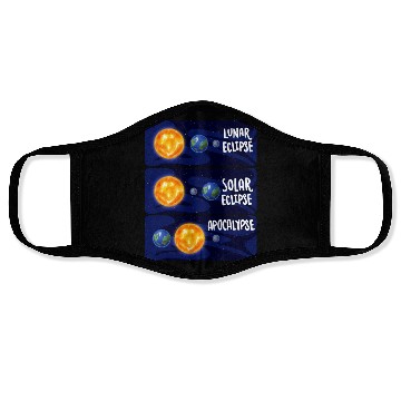 Discover Lunar Eclipse Solar Apocalypse Astrology Science Face Masks