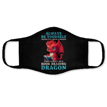Discover "Always Be Yourself" - Book Reading Red Dragon Face Masks