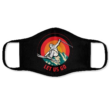 Discover "Winter Wonderland Thrills: Snowboarder's Paradise Face Masks