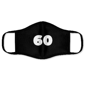 Discover 60 Years Anniversary - Number Sixty Face Masks