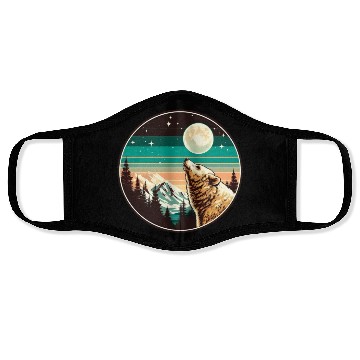 Discover Bear under the moonlight natural idyll Face Masks