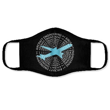 Discover aircraft engineering text aerospace engineer logo Face Masks