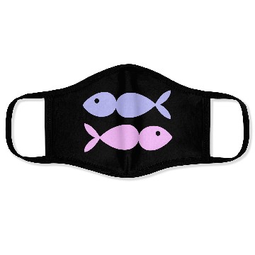 Discover Fish Design Vector Two Colors Face Masks