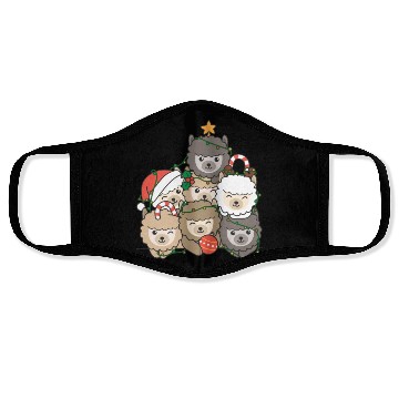 Discover Alpaca Christmas Tree Funny Animal Christmas Face Masks