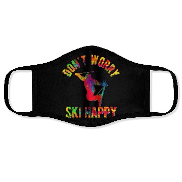 Discover Don't Worry Ski Happy Skiing Wintersport Face Masks