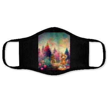 Discover "Enchanted Dreams - Psychedelic Autumn Forest" Face Masks
