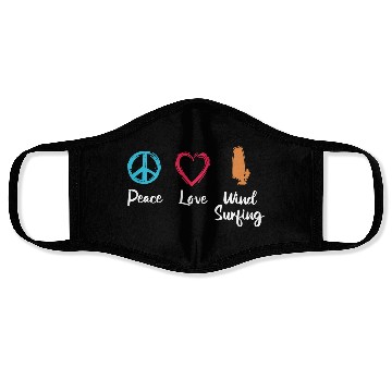 Discover Peace Love Wind Surfing Face Masks