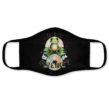 Discover Sweet Serenity - Frog on A Lilypad Face Masks