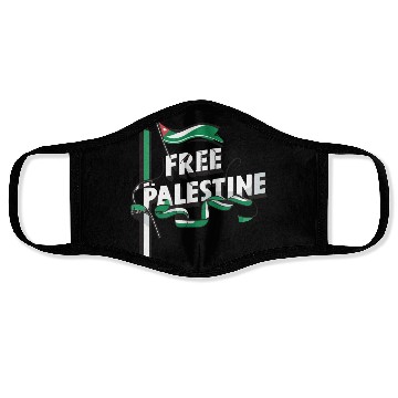 Discover I Love Free Palestine Flag Save Gaza Face Masks