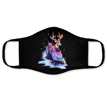 Discover Snowmobile Deer Motor Sled Riding Snowmobiling Face Masks