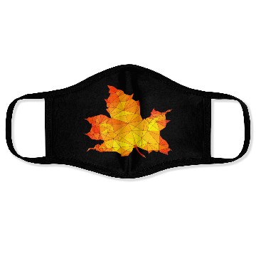 Discover Polygonal Autumn Maple Tree Leaf Poly Art Face Masks