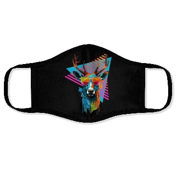 Discover Deer with sunglasses 80s 90s Face Masks