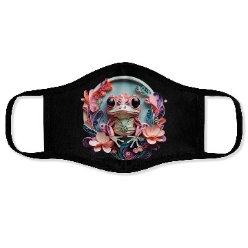 Discover Frog's Floral Embrace Face Masks