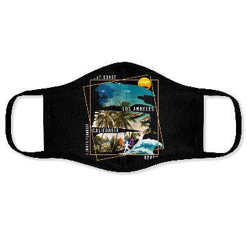 Discover West Coast Los Angeles California Beach Face Masks