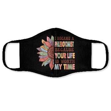 Discover Phlebotomist Rainbow Leopard Print Face Face Masks