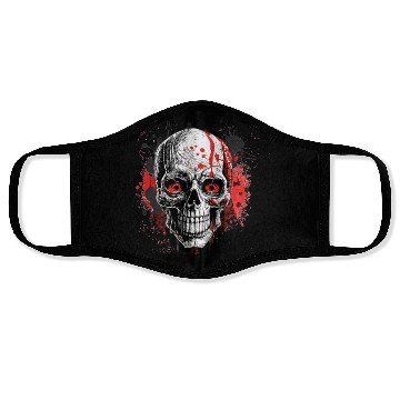 Discover Minimalistic Ink Drawing Style Horror Themed. Face Masks