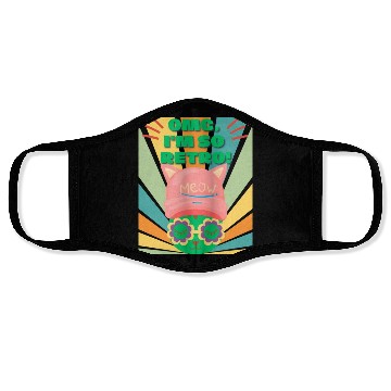 Discover Omg I'm So Retro Cool Cat Face Masks